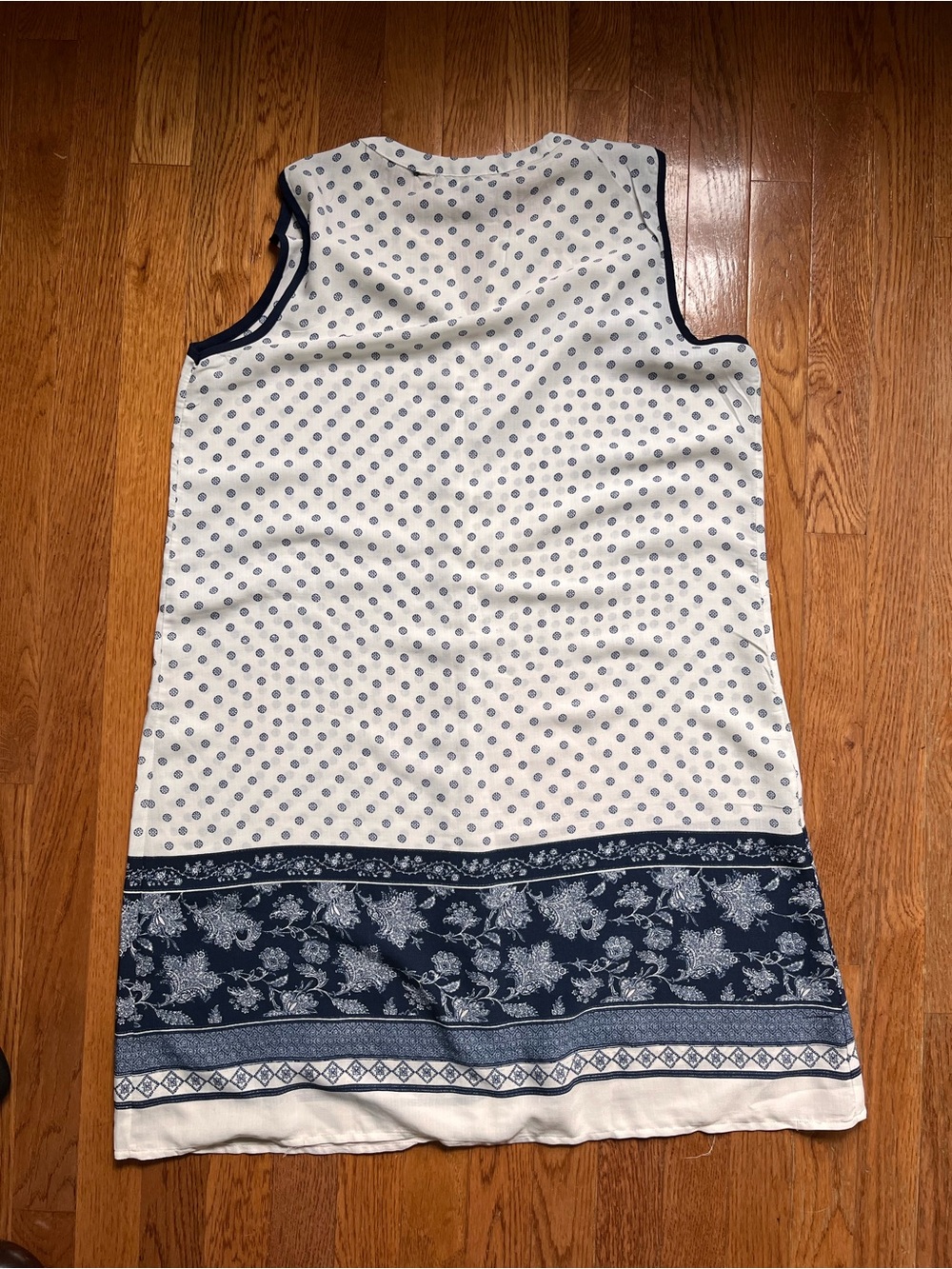 NAIF Navy and White Sleeveless Dress